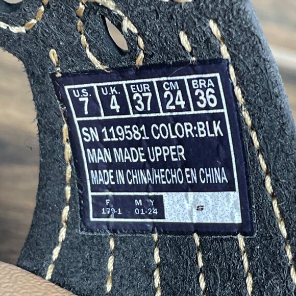 Skechers Beverlee Garden Picnic Womens Size 7 Shoes Black Luxe Foam Slide Sandal - Picture 13 of 13